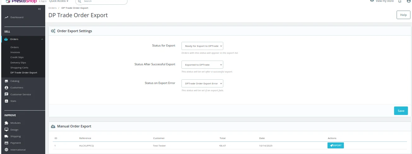 Biuro ABC (ex. DP Trade) products import and orders export module